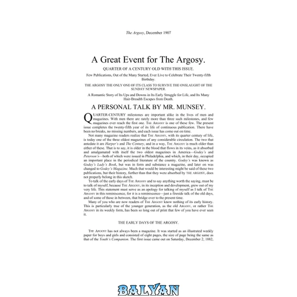 The History of Argosy Magazine