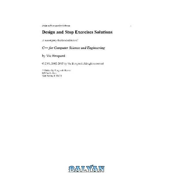 C++ for Computer Science and Engineering. Solutions Manual