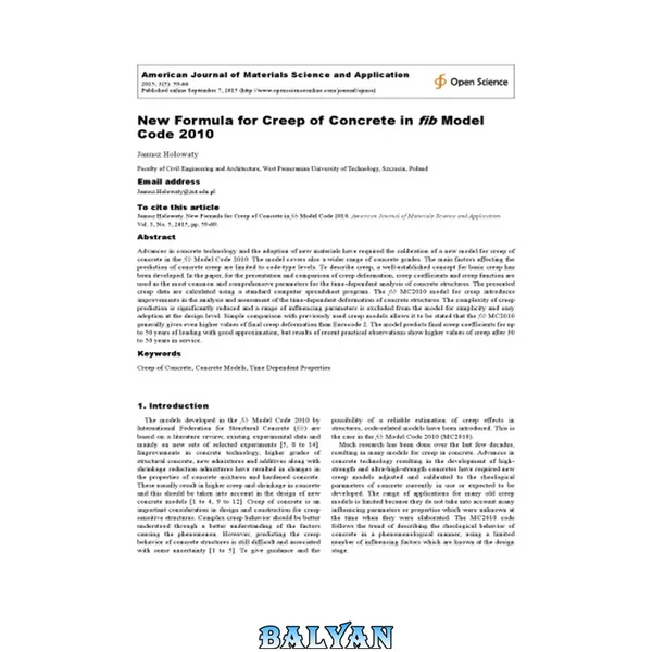 New Formula for Creep of Concrete in fib Model Code 2010
