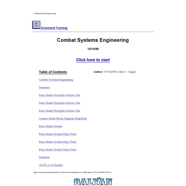 Combat Systems Engineering (slideshow presentation) [website capture]