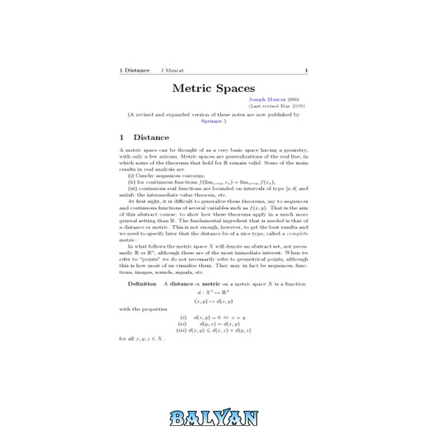 Metric Spaces [expository notes]