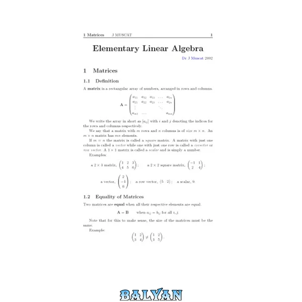Elementary Linear Algebra [expository notes]