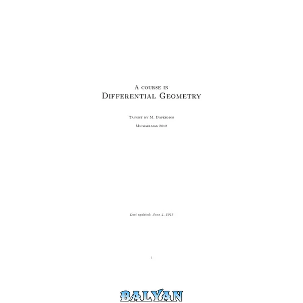 A course in Differential Geometry [Lecture notes]