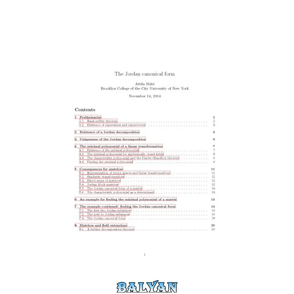 The Jordan canonical form [Lecture notes]
