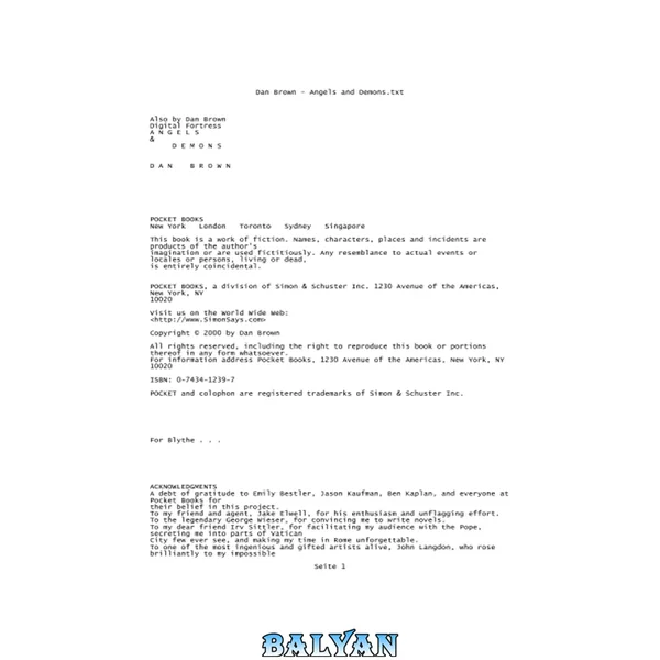 Dan Brown - Angels and Demons.txt - Editor