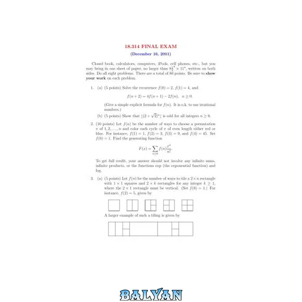 Combinatorial analysis [Lecture notes]