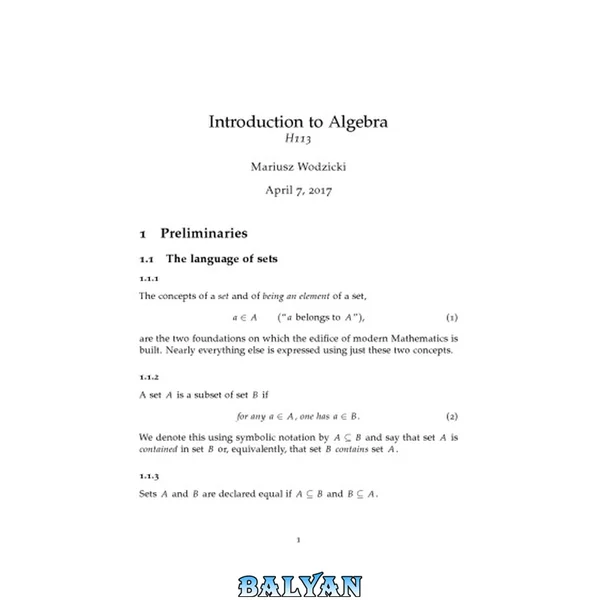 Introduction to Algebra