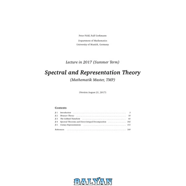 Spectral and Representation Theory [lecture notes]
