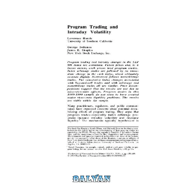 Program Trading And Intraday Volatility