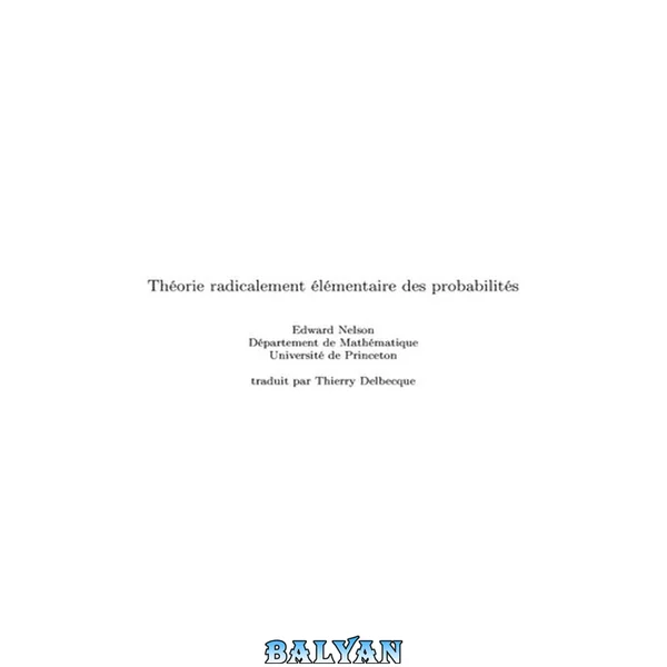 Théorie radicalemellt élémeintaire des probabilités