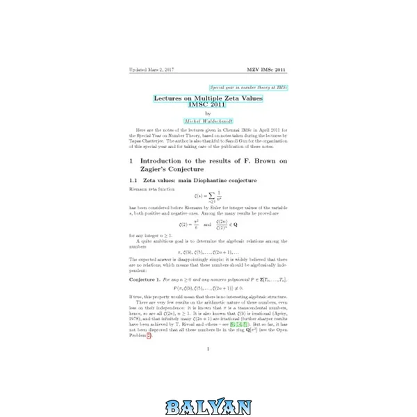 Multiple Zeta Values [Lecture notes]