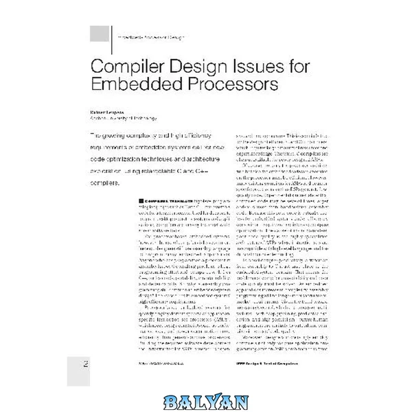 Compiler design issues for embedded processors