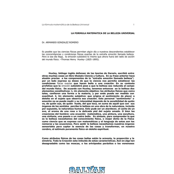 La Formula Matematica De La Belleza Universal