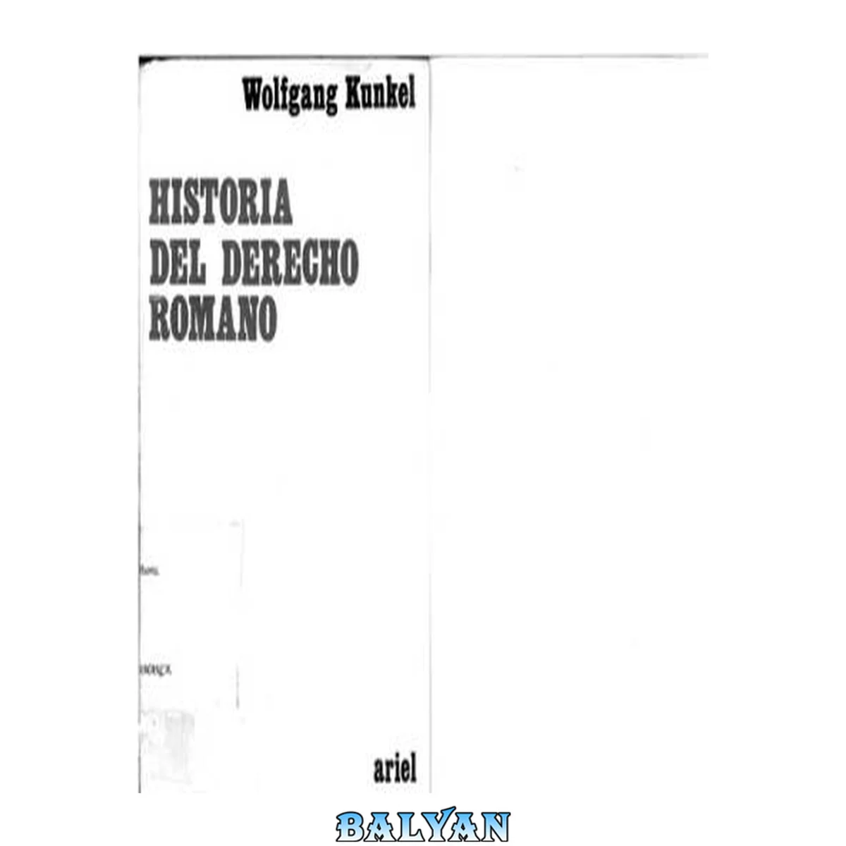 جلد کتاب Historia del Derecho Romano