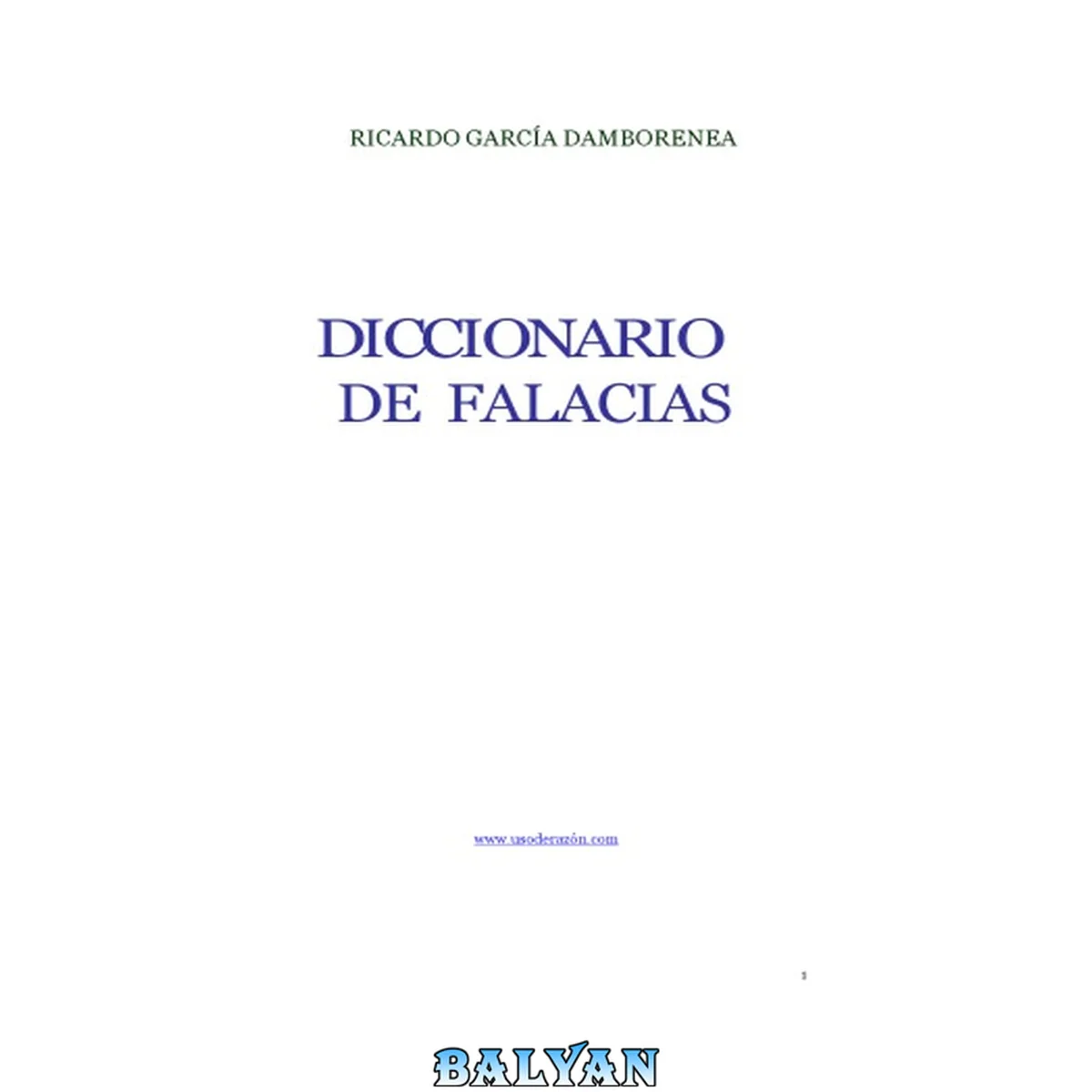 جلد کتاب Diccionario de falacias