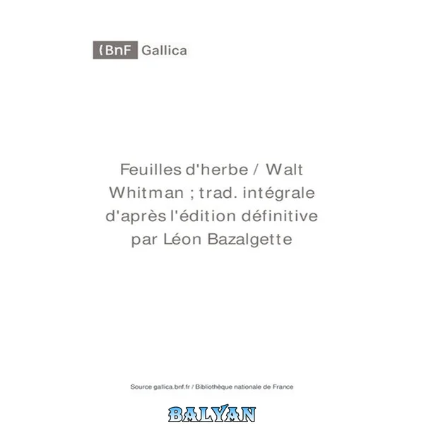 Feuilles d'herbe : [poésie