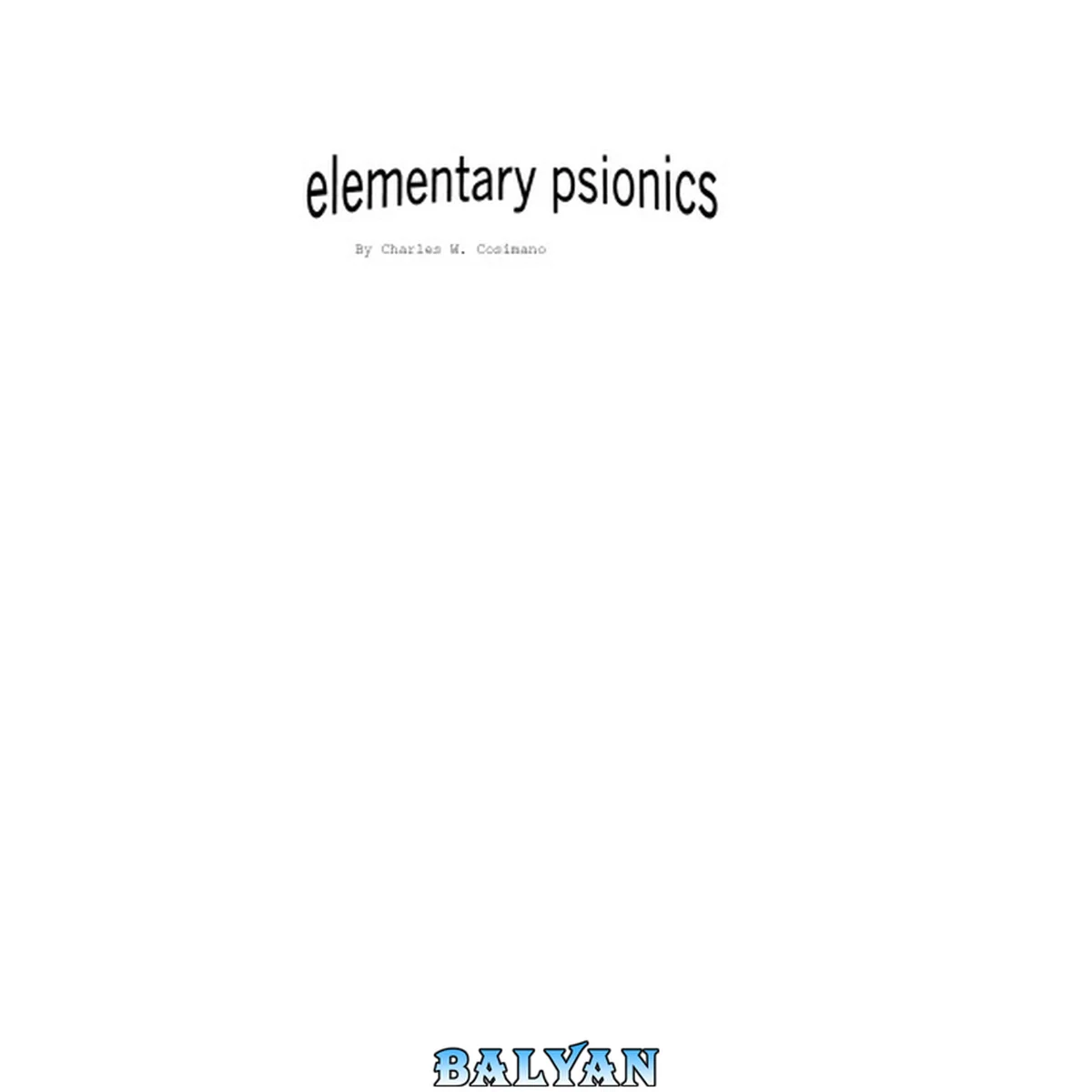 جلد کتاب Elementary Psionics