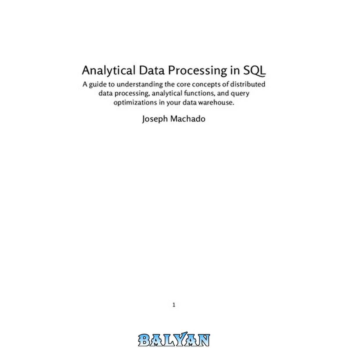 جلد کتاب Analytical Data Processing in SQL