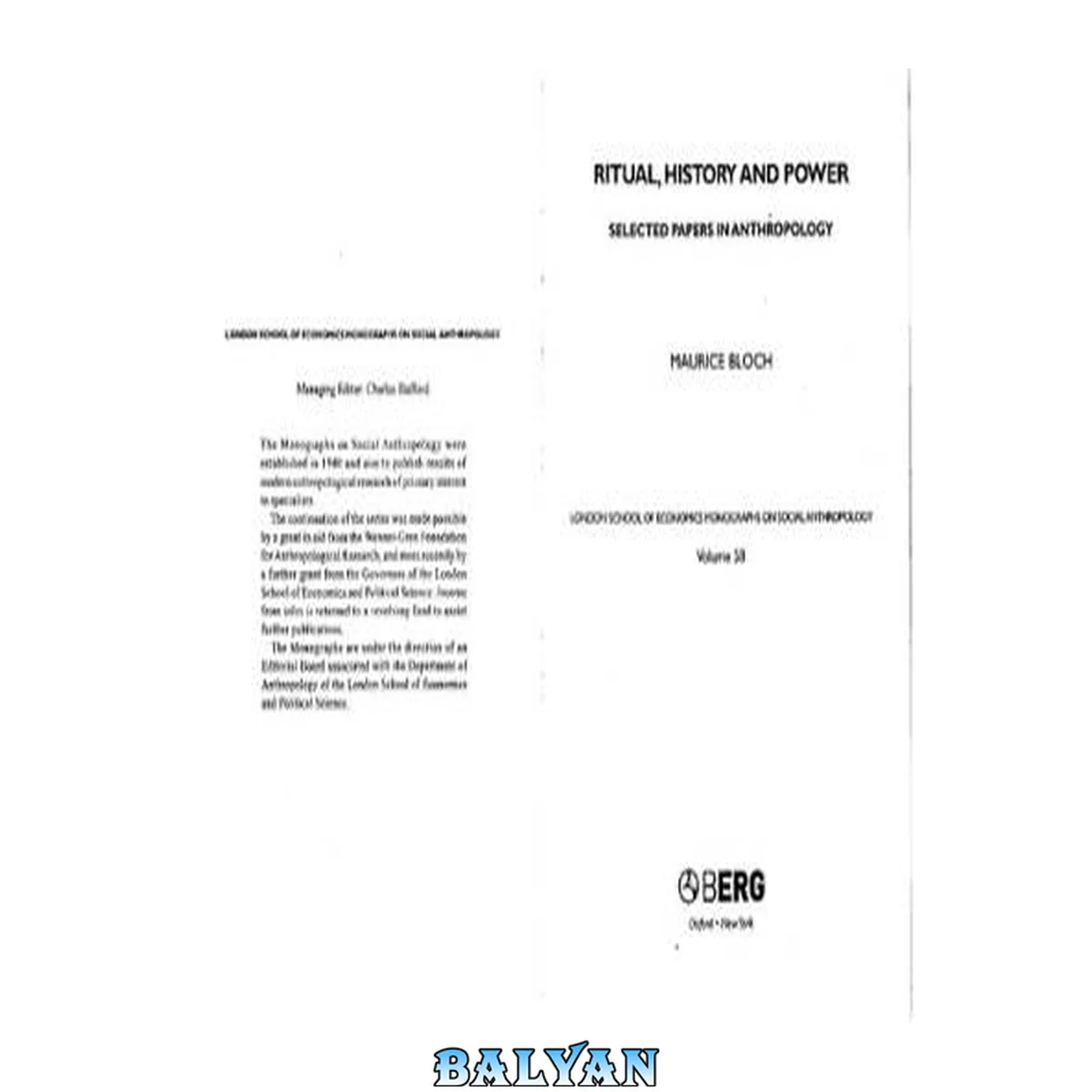 جلد کتاب Ritual, History and Power: Selected Papers in Anthropology (LSE Monographs on Social Anthropology)
