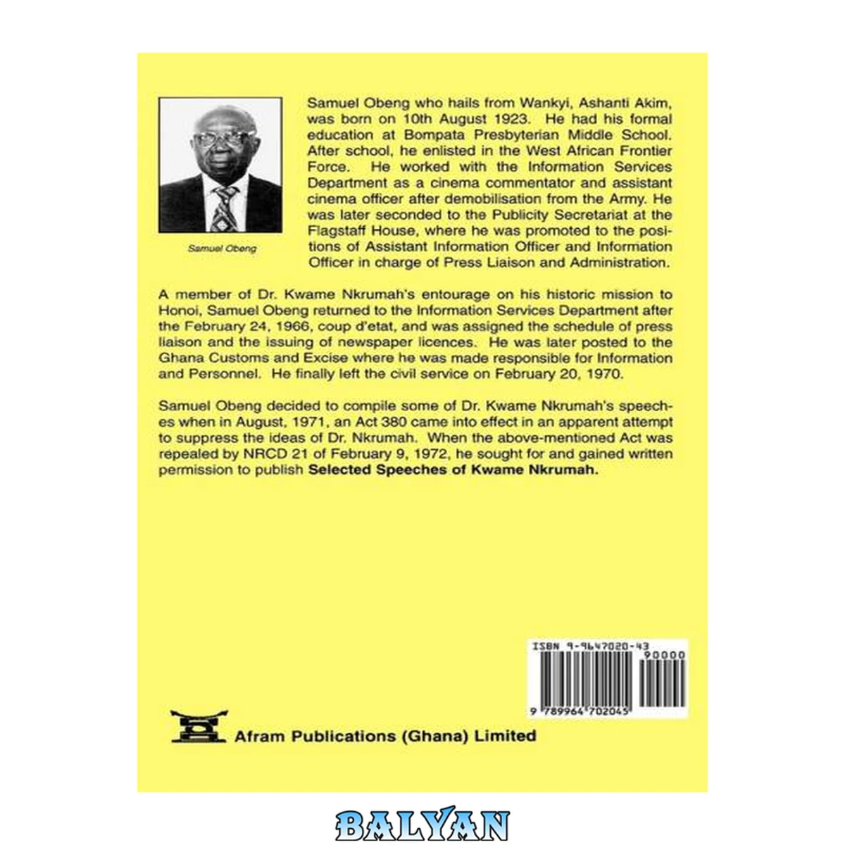 جلد کتاب Selected Speeches of Kwame Nkrumah Vol. 1