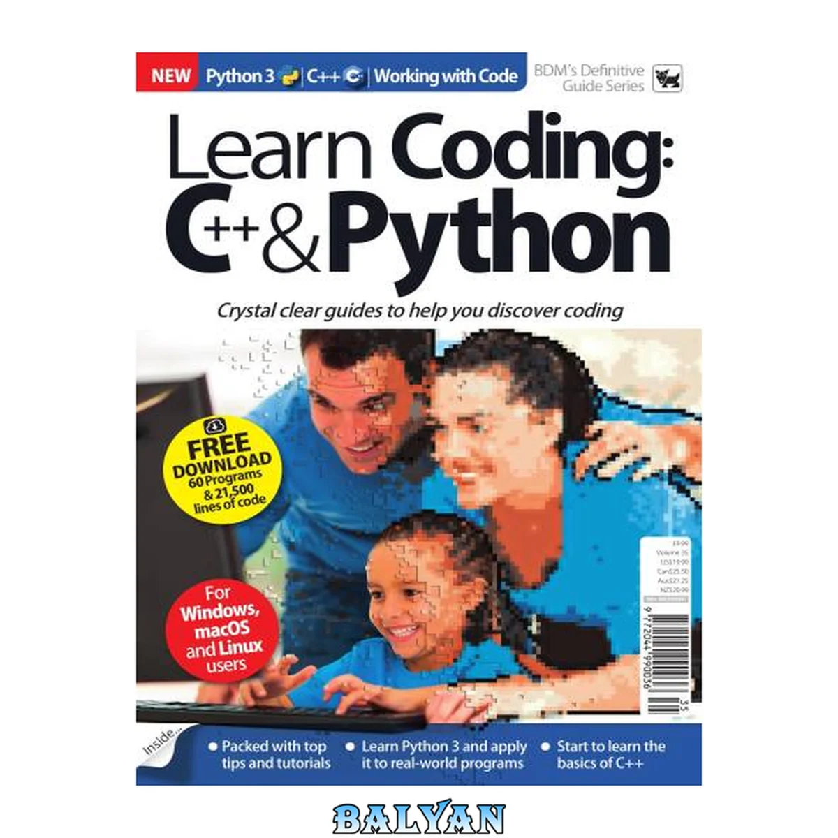 جلد کتاب Learn Coding: C++ &amp; Python: Crystal clear guides to help you discover coding