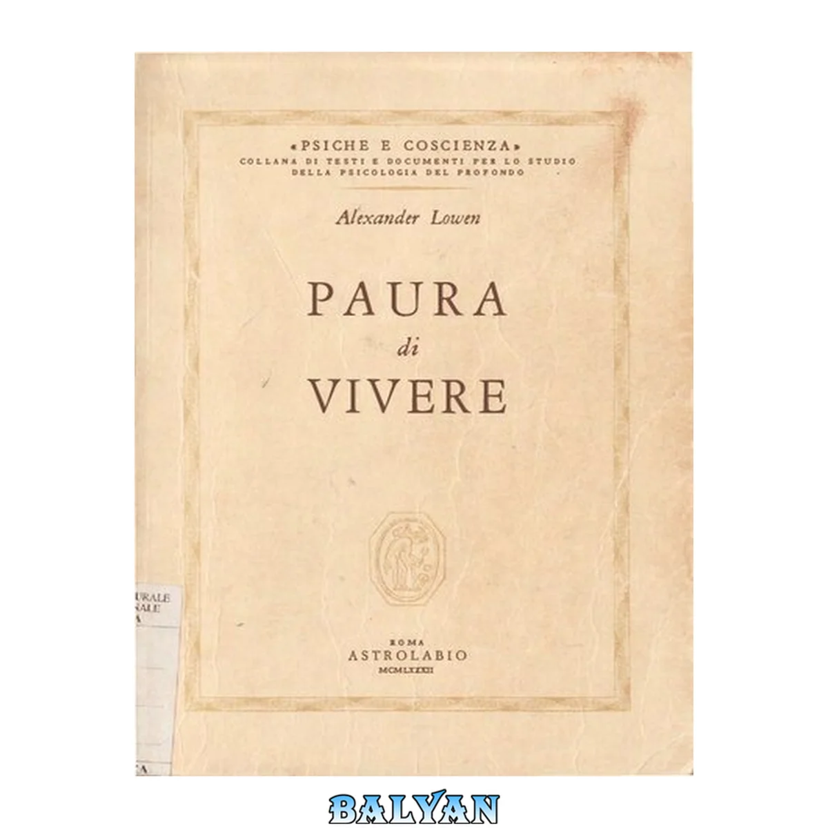 جلد کتاب Paura di vivere