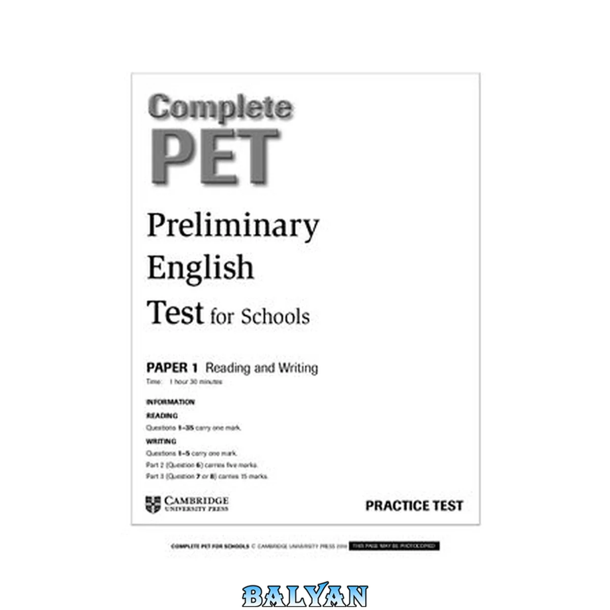 جلد کتاب Complete PET. Preliminary English Test for Schools