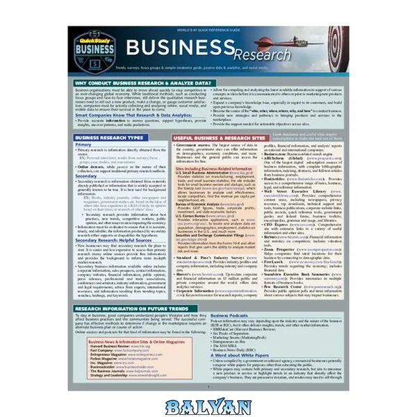 Business Research : a QuickStudy Laminated Reference Guide : a QuickStudy Laminated Reference Guide