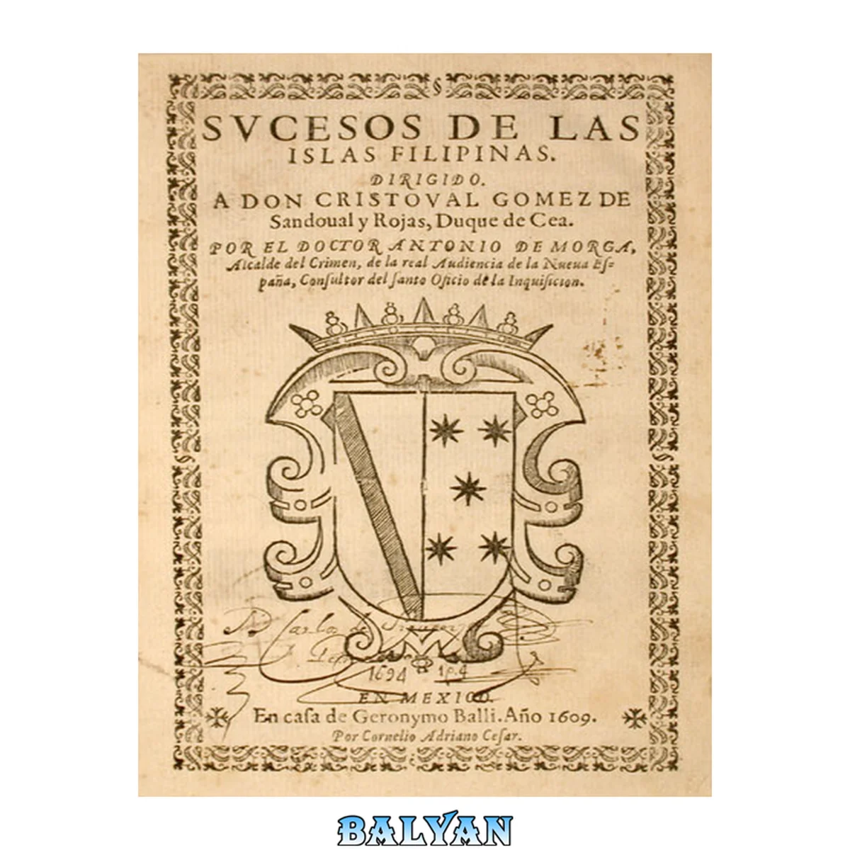 جلد کتاب Sucesos de las Islas Filipinas (1609. re-ed. 1890)