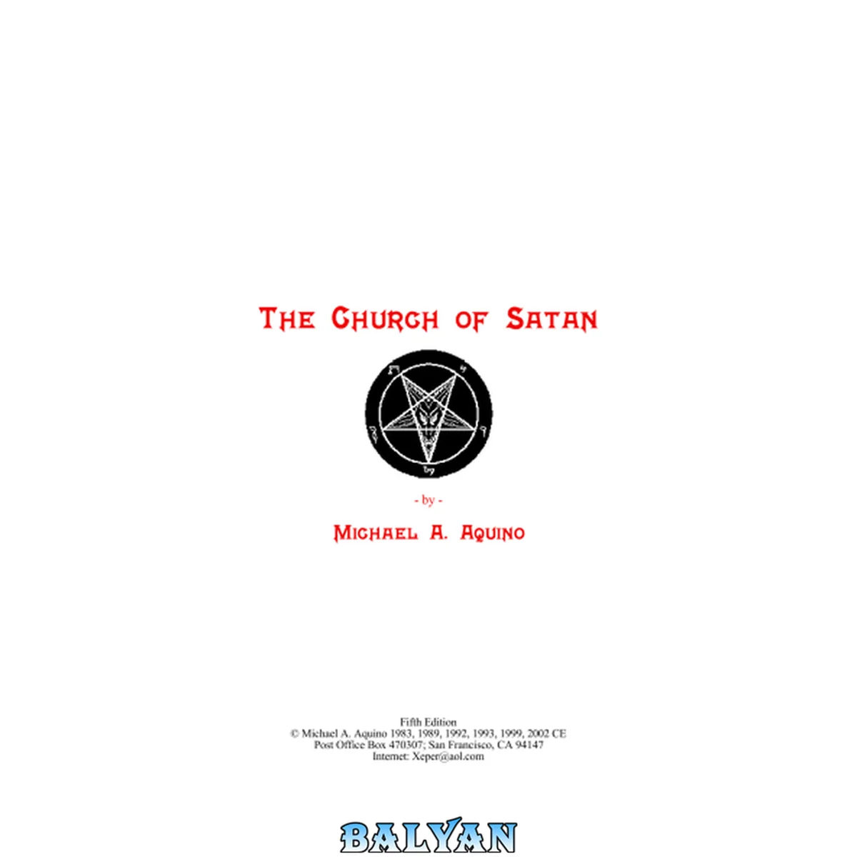 جلد کتاب The Church of Satan