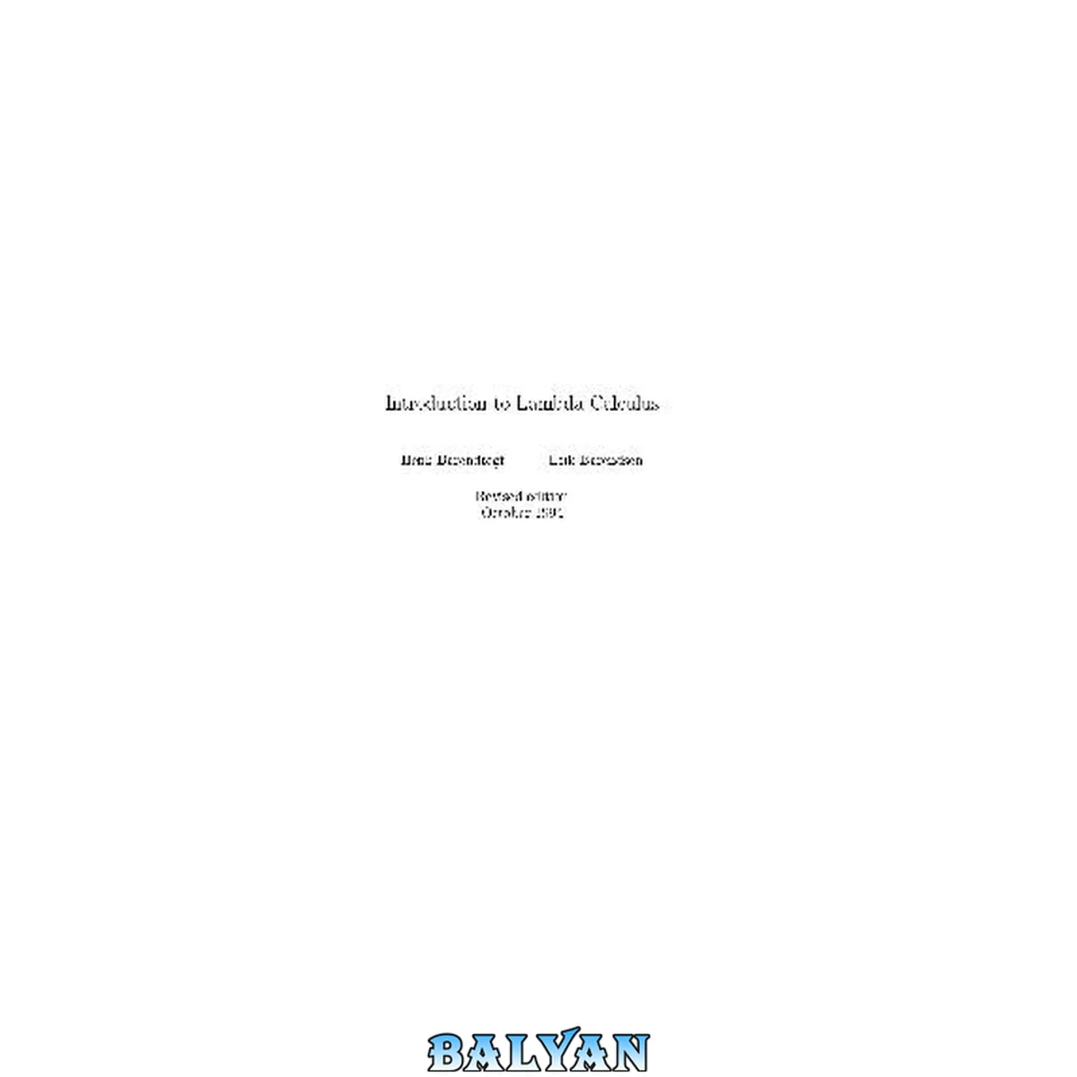 جلد کتاب Introduction to Lambda Calculus