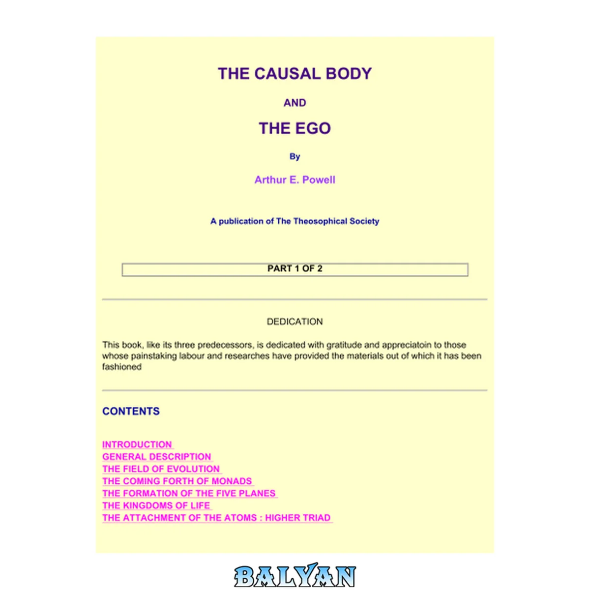 جلد کتاب The Causal Body and The Ego