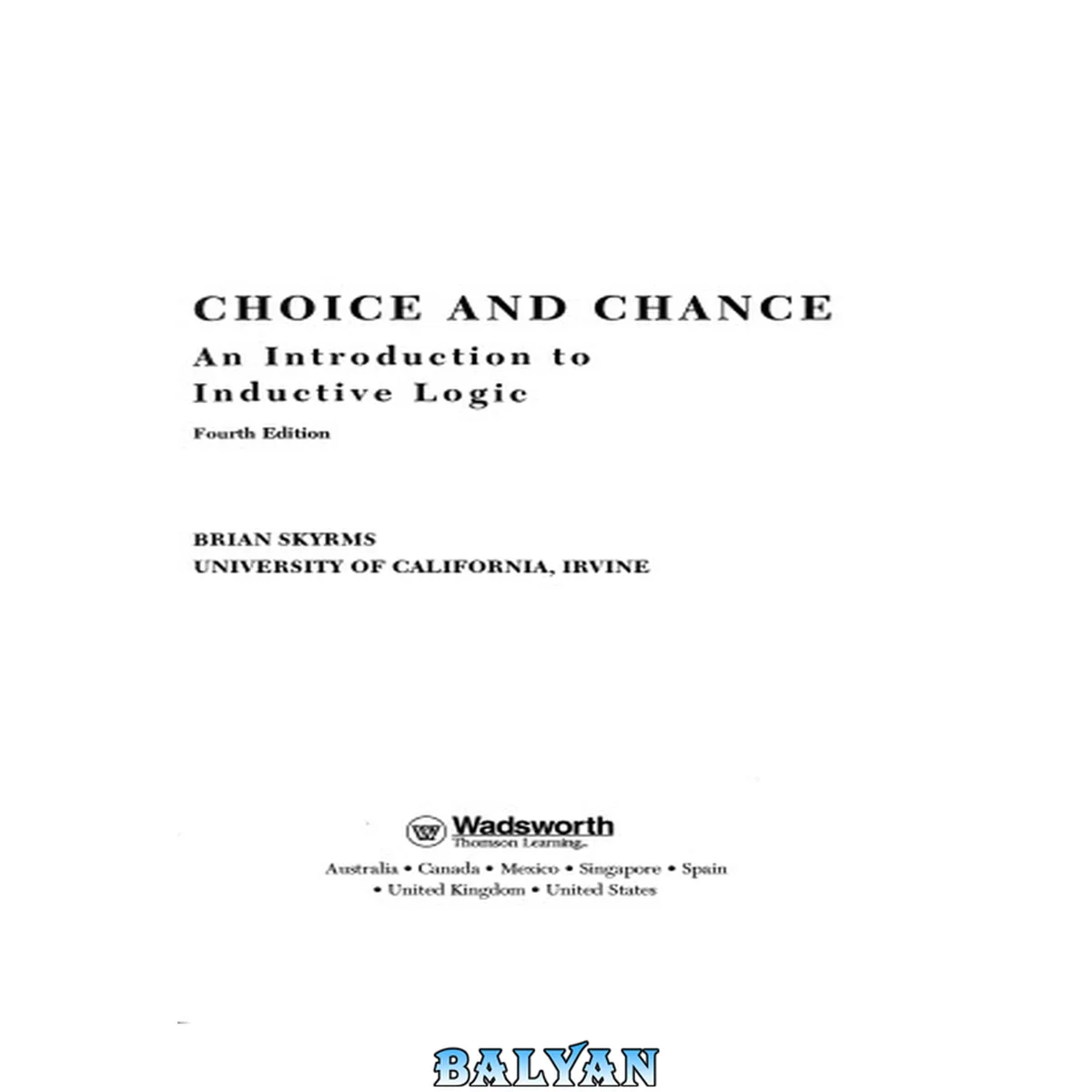 جلد کتاب Choice and Chance