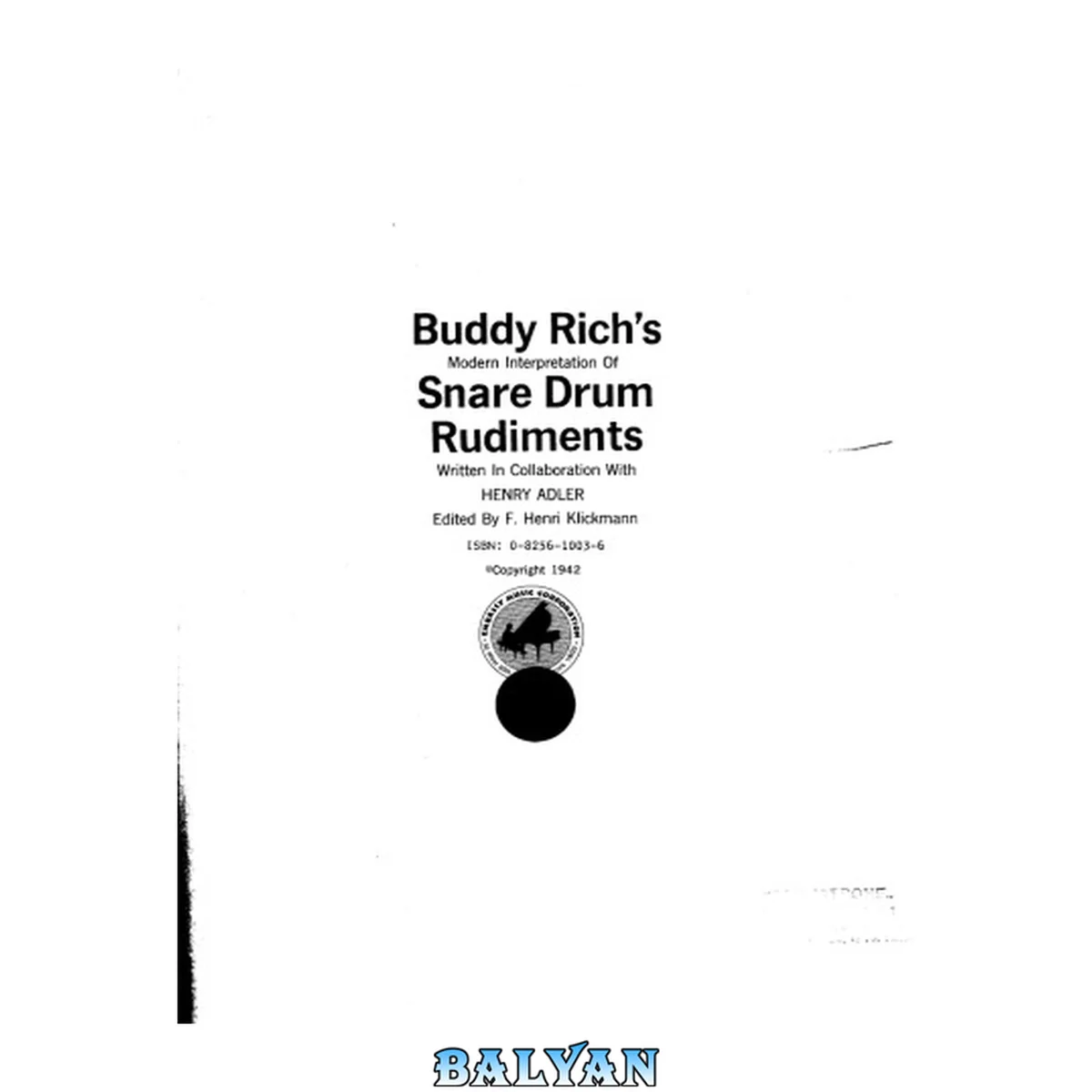 جلد کتاب Buddy Rich s Modern Interpretation of Snare Drum Rudiments