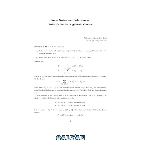 Solution of Algebraic Curves: An Introduction to Algebraic Geometry
