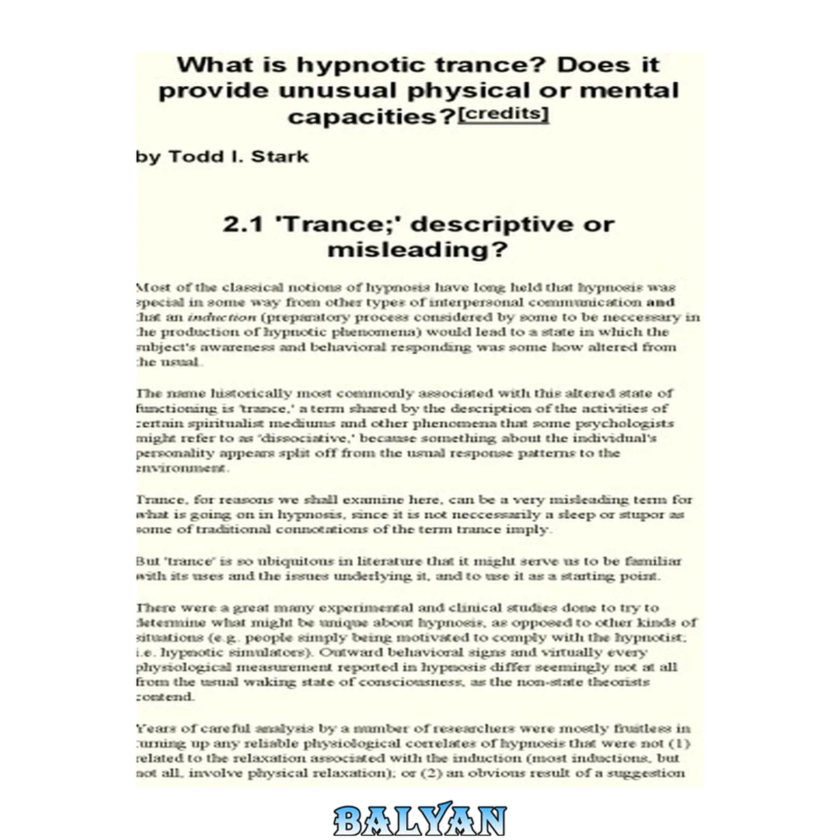 جلد کتاب What is hypnotic trance? Does it