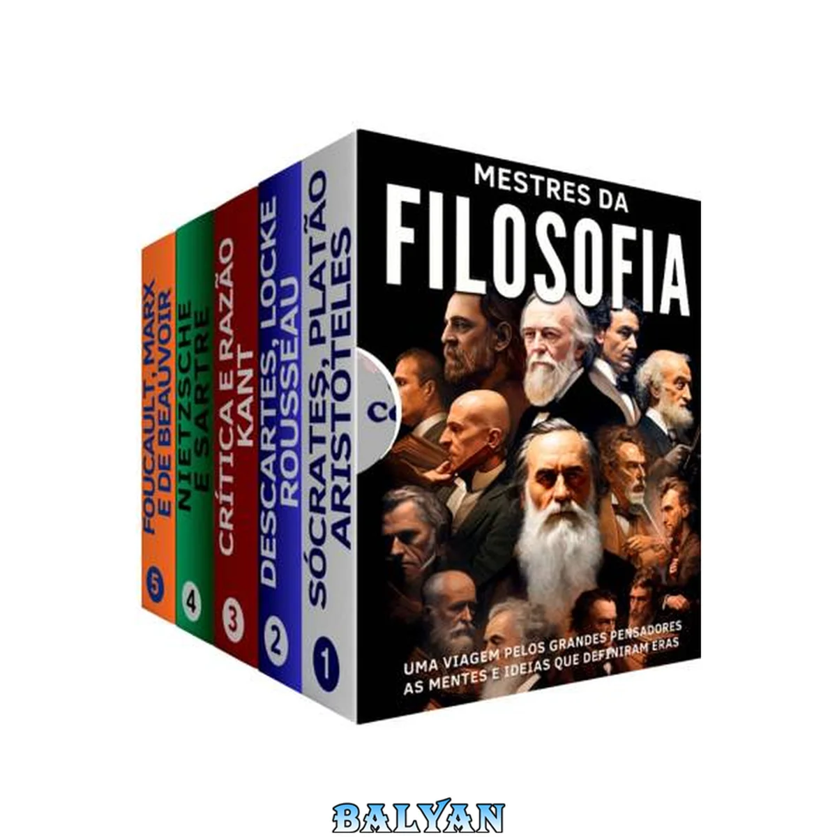 جلد کتاب Mestres da Filosofia: BOX COM 5 LIVROS: Uma Jornada pelas Mentes que Moldaram o Pensamento Ocidental: De Sócrates a de Beauvoir: Mapeando a Evolução do Pensamento Filosófico