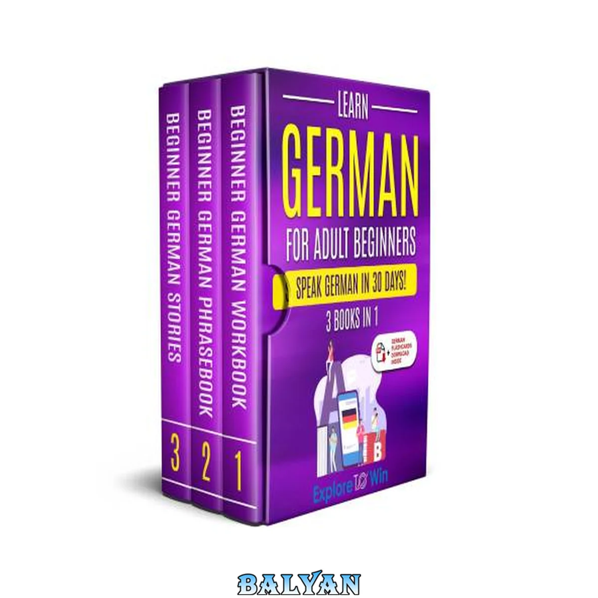 جلد کتاب Learn German for Adult Beginners: 3 Books in 1: Speak German In 30 Days!