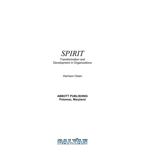 Spirit : transformation and development in organizations