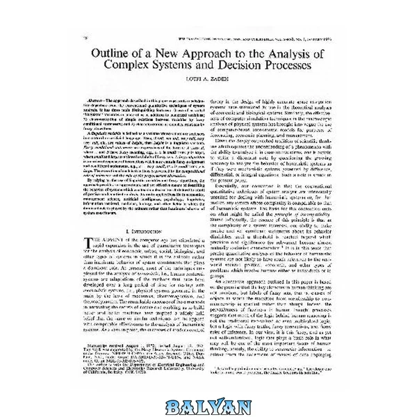 Outline of a new approach to the analysis of complex systems and decision process