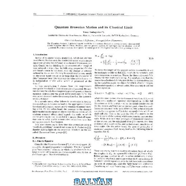 Quantum Brownian Motion and Its Classical Limit