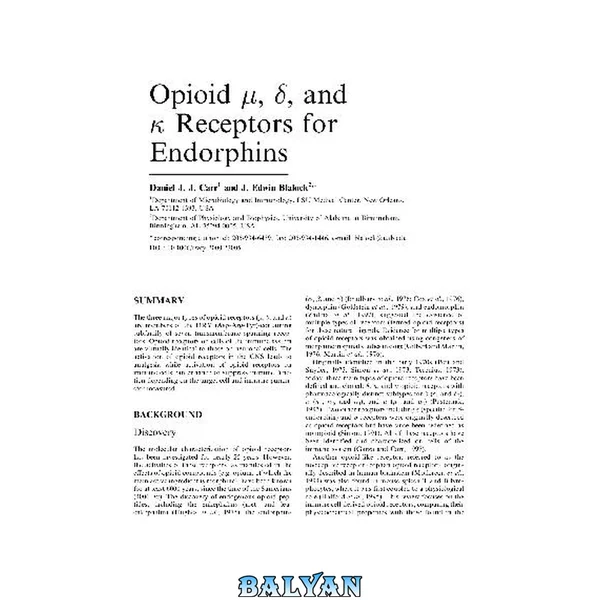 Opioid μ, δ and κ Receptors for Endorphins