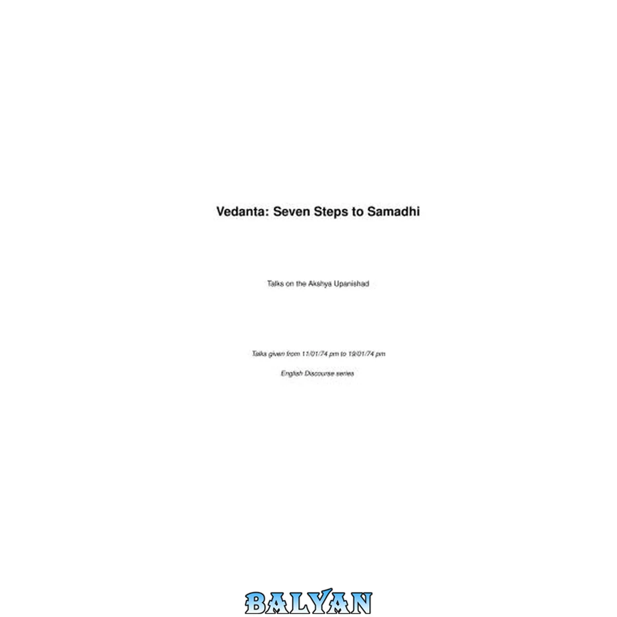 جلد کتاب Vedanta. Seven Steps to Samadhi