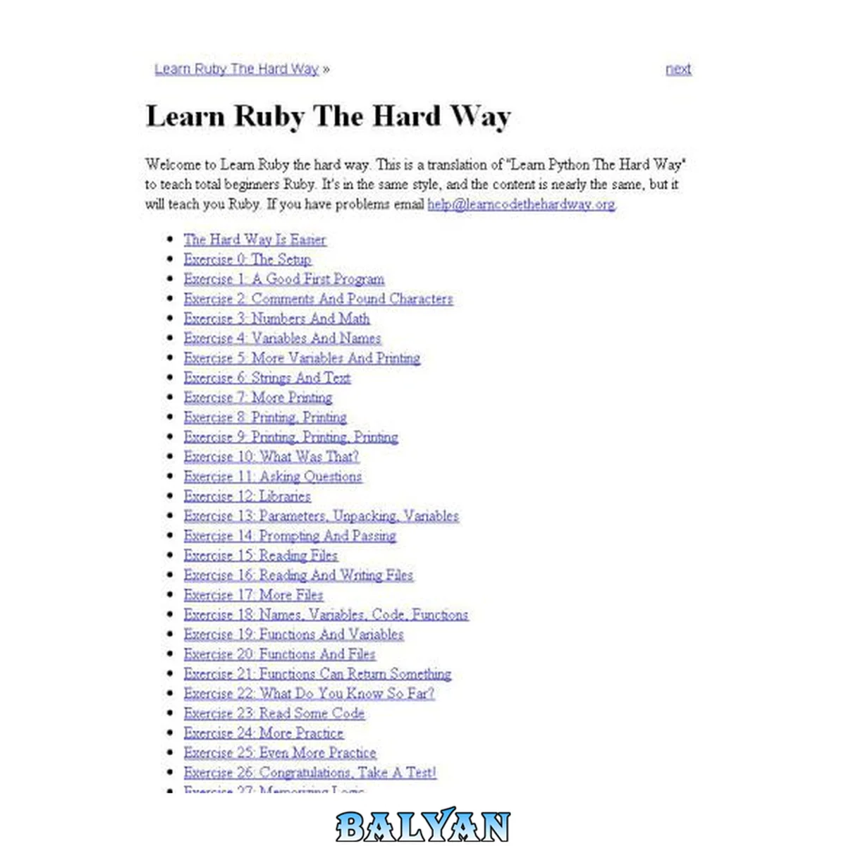 جلد کتاب Learn Ruby The Hard Way