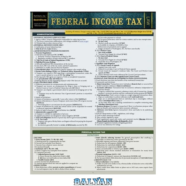 Federal Income Tax: A QuickStudy Laminated Law Reference