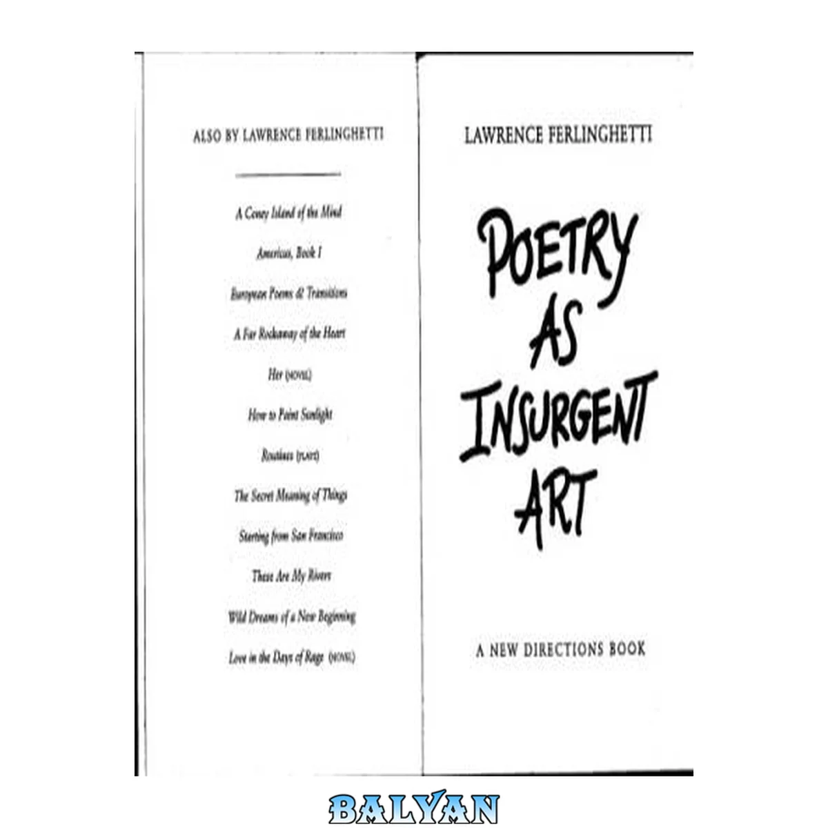 جلد کتاب Poetry as an insurgent art