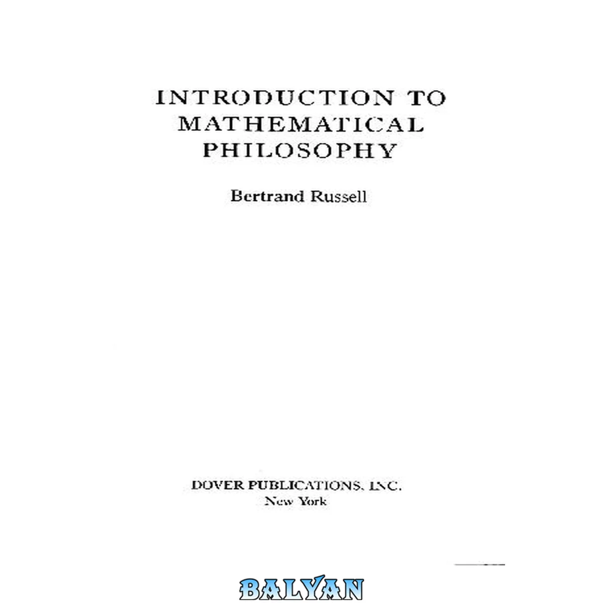 جلد کتاب Introduction to Mathematical Philosophy (1920)