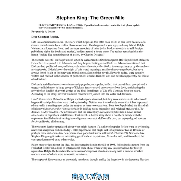 Stephen King: The Green Mile