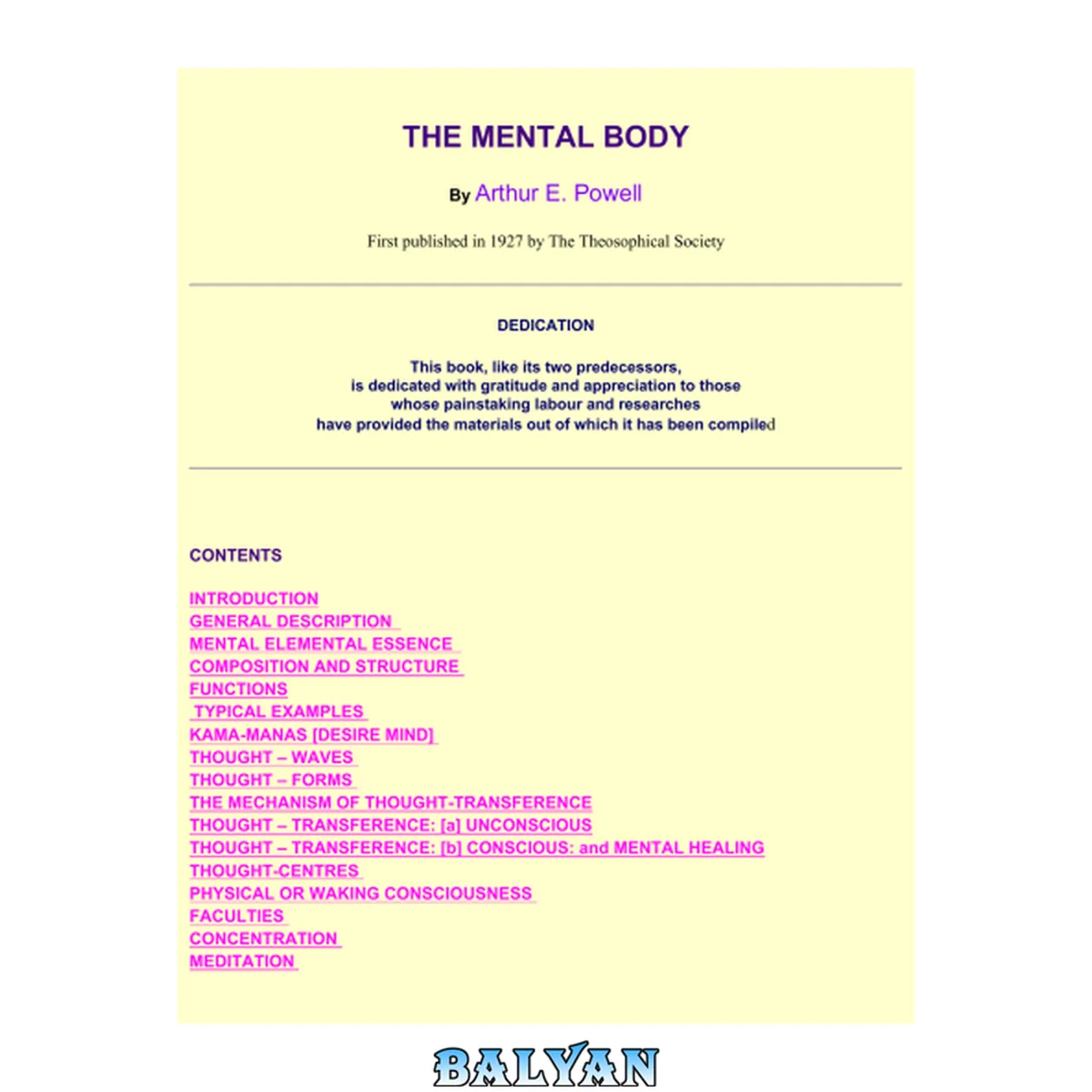 جلد کتاب The Mental Body by A.E.Powell
