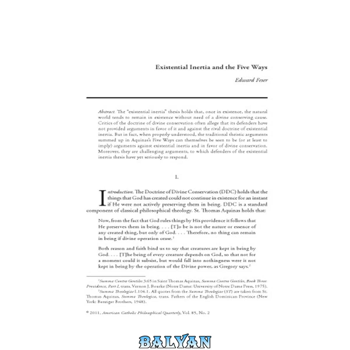 جلد کتاب Existential Inertia and the Five Ways